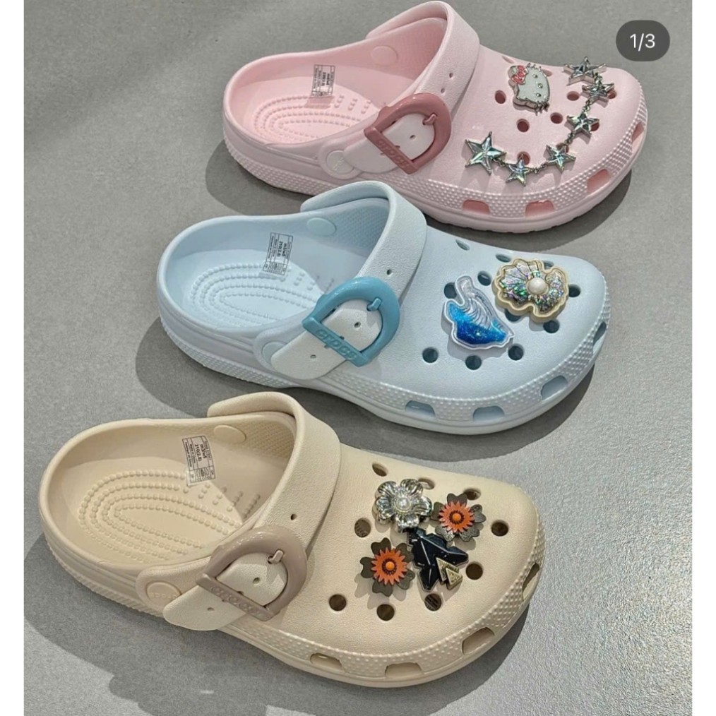 Dép Crocs màu Hồng pastel quai mới đế chống trượt êm chân cực xinh