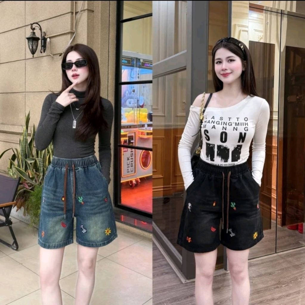 Quần Ngố Thêu Nhiều Hình Xinh Sắn Cho Nữ 38-75kg - Thiết Kế Linh Hoạt & Thoải Mái - Phong Cách Thời Trang Hàng Ngày