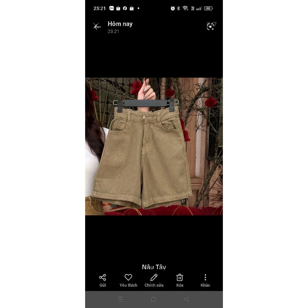 Quần Short Jeans nữ Lưng chun sau Cạp Cao From QC