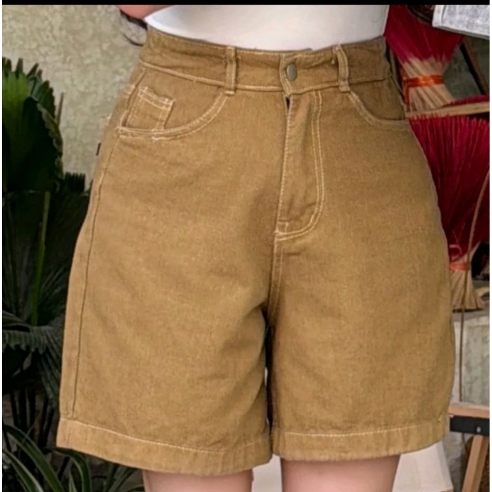 Quần Short Jeans nữ Lưng chun sau Cạp Cao From QC