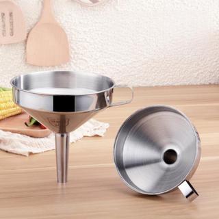 Phễu Inox 304 Có Lưới Lọc Cặn Miệng Rộng | Phễu Chiết Rót Dầu Rượu Nước Có Tay Cầm