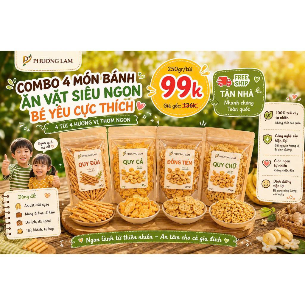 1 Kí Bánh Quy Mặn Liên Hưng Mix 4 Loại: Quy Đũa, Quy Cá, Quy Đồng Tiền, Quy Chữ,Mổi túi 250gr x4 túi (Date mới)