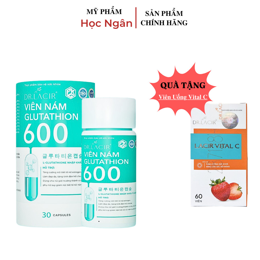 Viên Uống Trắng Da Glutathione 600 Chính Hãng Dr.lacir, Mờ nám giảm tàn  nhang Myphamhocngan1