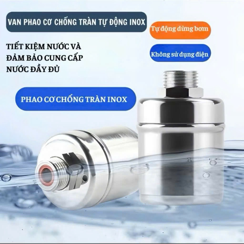 phao Nước Chống Tràn Tự Động, Van Cơ Nước Mini Tự Ngắt Khi Đầy, Điều Chỉnh Mực Nước, Chất Liệu Inox 304 Bền Đẹp Không 02