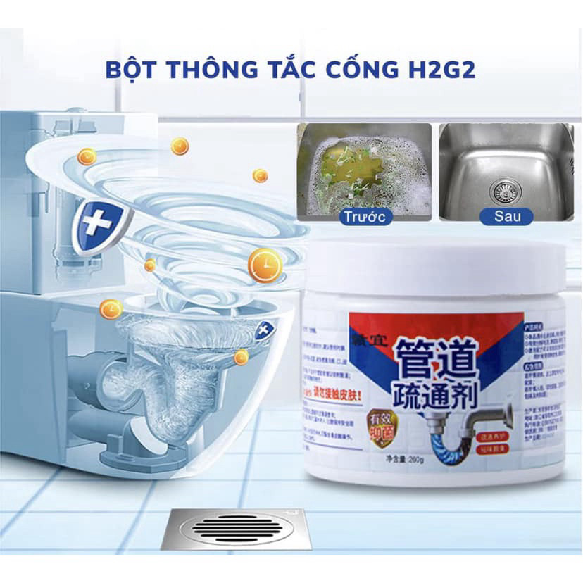 Combo 3 lọ Bột thông tắc cống đa năng siêu mạnh 260g - Bột Thông Tắc Sinh Học Hiệu Quả Tức Thì 02