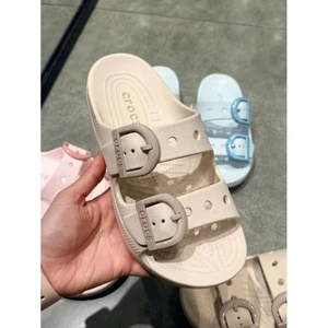 Dép lê Crocs Saturday 2 quai màu Kem pastel xinh xỉu