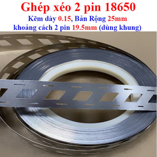 [Giá combo] (2 mét) Kẽm hàn pin 18650 xéo ( pin ghép sát hoặc dùng khung pin )