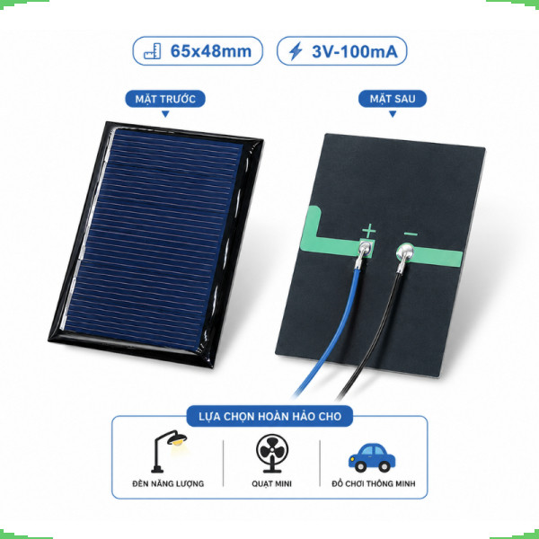 Tấm pin năng lượng mặt trời nhỏ, Solar panel mini, 1V-6V, chạy motor, led…