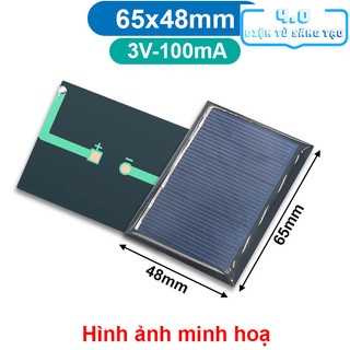 Tấm pin năng lượng mặt trời nhỏ, Solar panel mini, kích thước 65x48mm, 1V-6V, chạy motor, led…