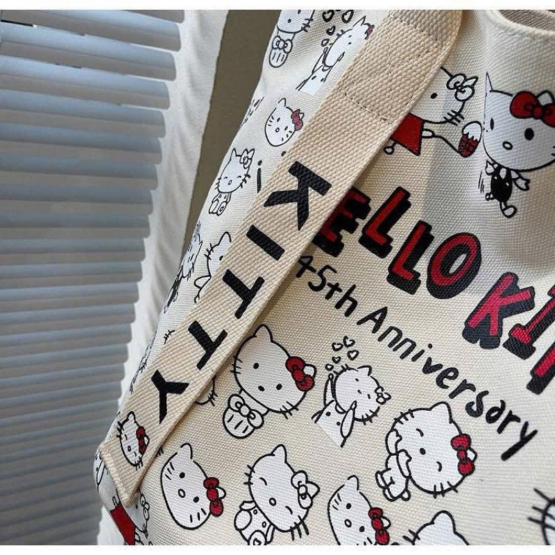 Túi tote hello kitty khoá kéo - Túi xách đi học, đi chơi, túi đeo vai 10