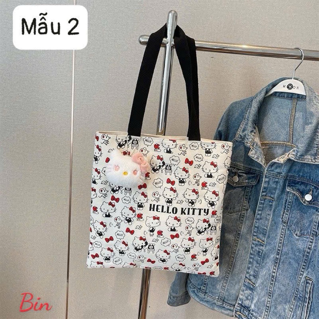 Túi tote hello kitty khoá kéo - Túi xách đi học, đi chơi, túi đeo vai 10