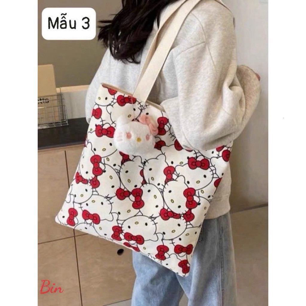 Túi tote hello kitty khoá kéo - Túi xách đi học, đi chơi, túi đeo vai 10