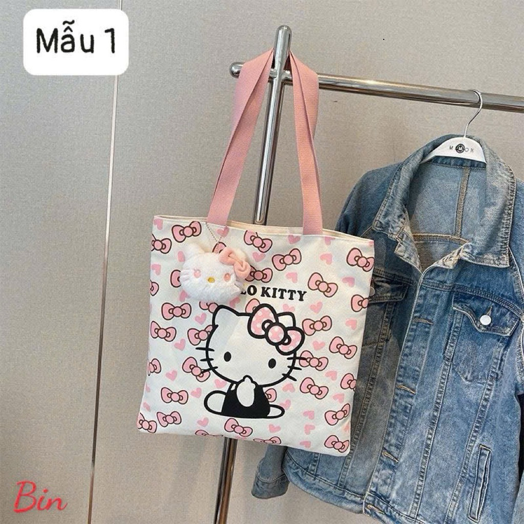 Túi tote hello kitty khoá kéo - Túi xách đi học, đi chơi, túi đeo vai 10