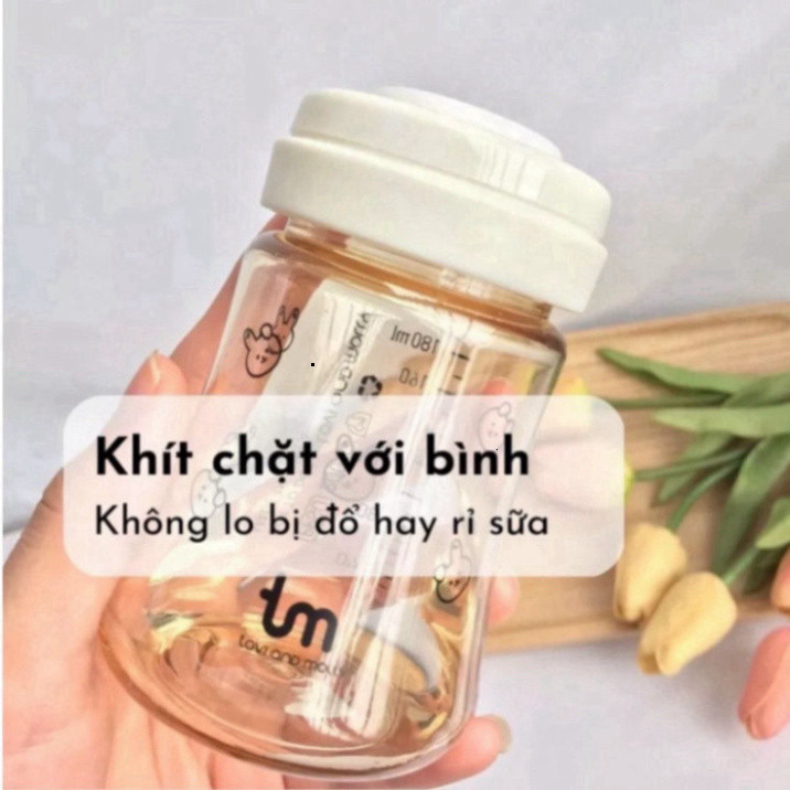Nắp chặn sữa silicon cho các bình cổ rộng 5cm , Nắp chặn bình sữa, nắp đậy bảo quản sữa cho bé