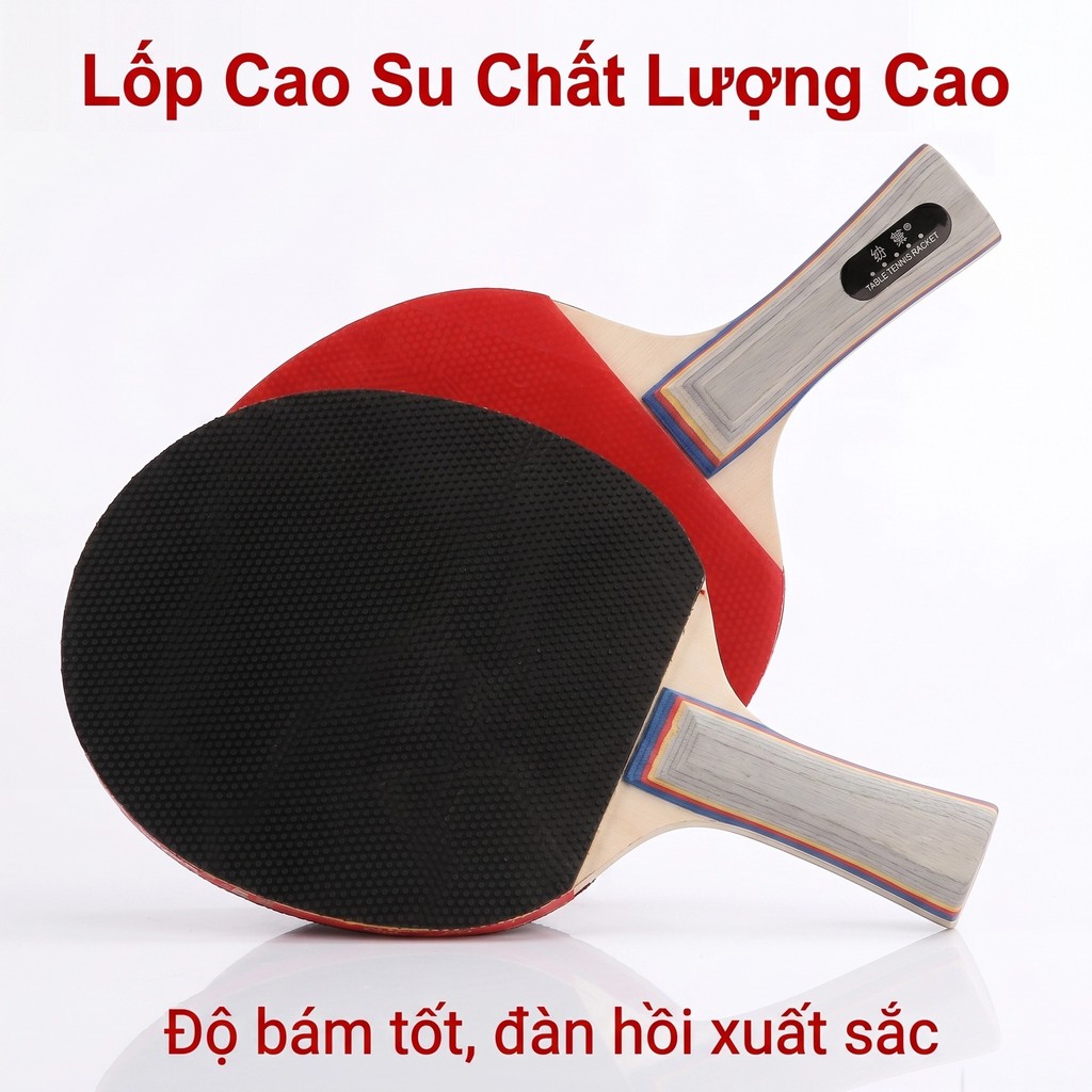 2 Chiếc Vợt Bóng Bàn Cao Cấp Thi Đấu Tiêu Chuẩn Cao - Chính Hãng+3 bóng bàn+túi bóng bàn