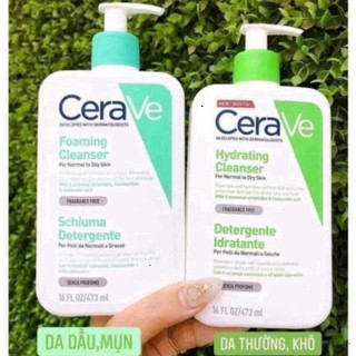 [ TEM PHỤ CTY ] [Shop Mall] Sữa Rửa Mặt CERAVE Foarming & Hydrating Facial Cleanser Sạch Sâu, Dưỡng Ẩm 236ML 473ML