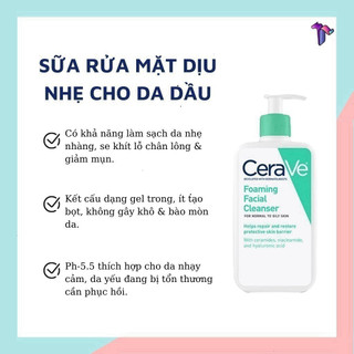 [ TEM PHỤ CTY ] [ Shop Mall ] Sữa Rửa Mặt Cerave Bản Pháp Có Bill 236 ML - 473ML chinh hãng