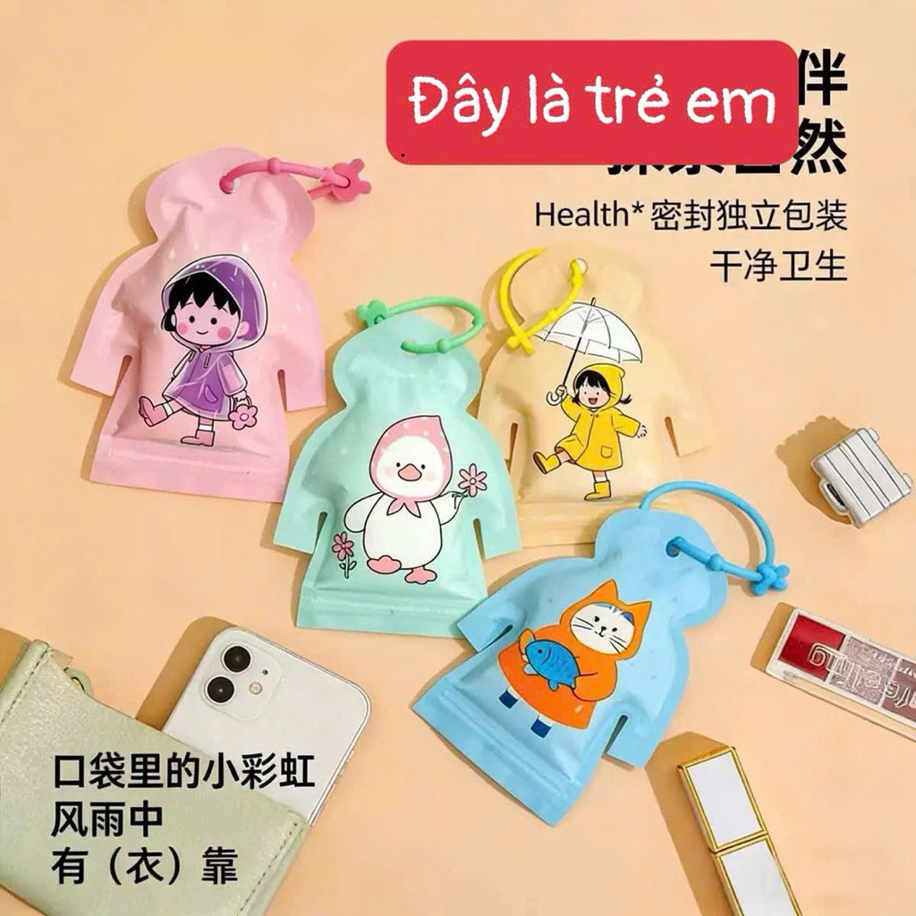 Áo Mưa Mini Hình Hoạt Hình – Gọn Nhẹ, Dễ Thương, Dễ Mang Theo tv