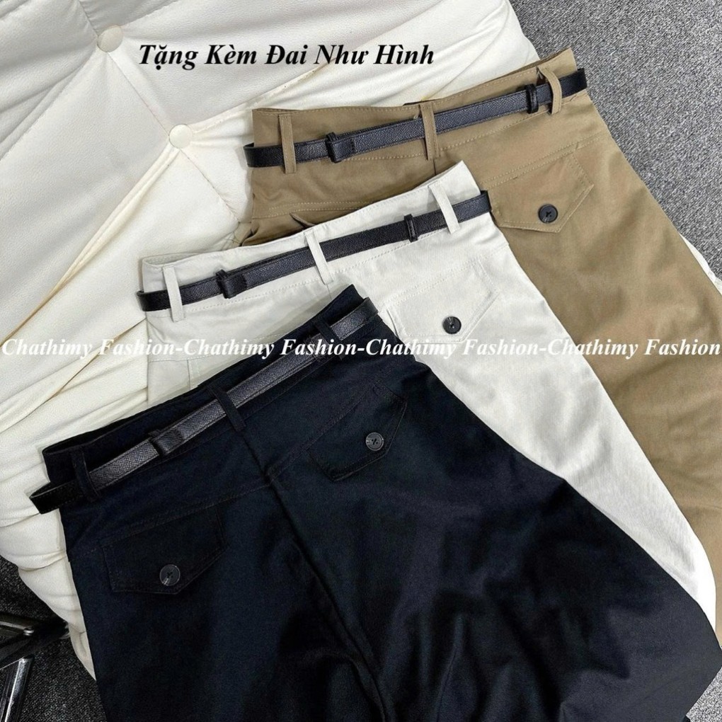 BIGSIZE 45-90kg, Quần baggy nữ chất Kaki Nhật L1, Quần ống rộng thời trang Chathimy ( 1602 )