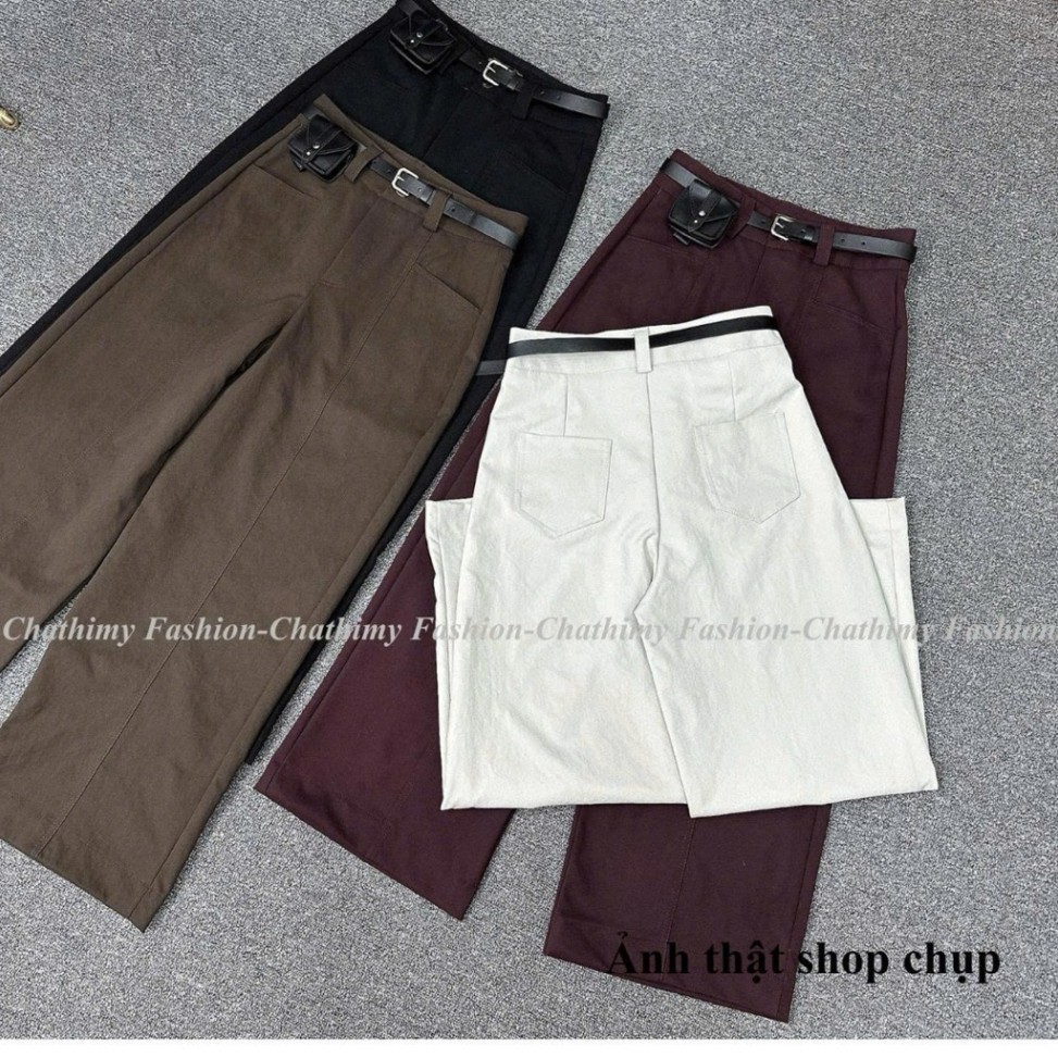 (Mua Quần Tặng Đai), Quần Suông Nữ Bigsize 40-75KG , Chất Vải Kaki Nhật L1 Mềm Co Giãn Nhẹ, Thời Trang Chathimy (6618)