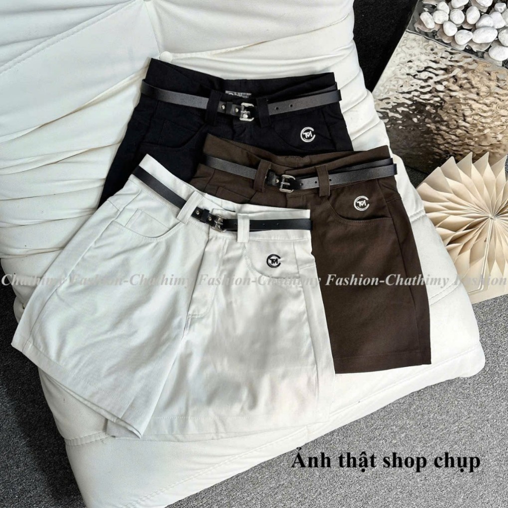 (Tặng Kèm Đai) Quần Đùi  Short Nữ Chất Kaki Nhật L1 Mềm Mại Phom A Hách Dáng, Thời Trang Chathimy  (M286)