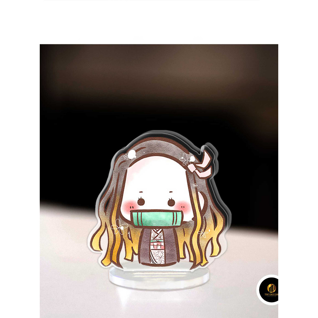 Mô hình Mini Demon Slayers Tanjiro Nezuko Standee Chibi Anime Manga Kimetsu no Yaiba trang trí góc học tập cao 3cm