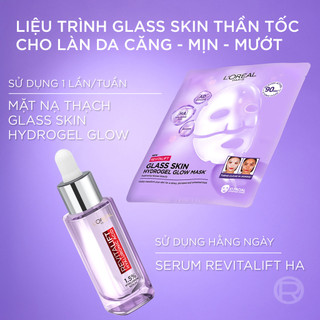 VB_ [Combo trải nghiệm] Serum 1.5% HA % mặt nạ thạch Glass Skin sau 90 phút giúp da căng. mịn & mướt L'Oreal Paris 30ml