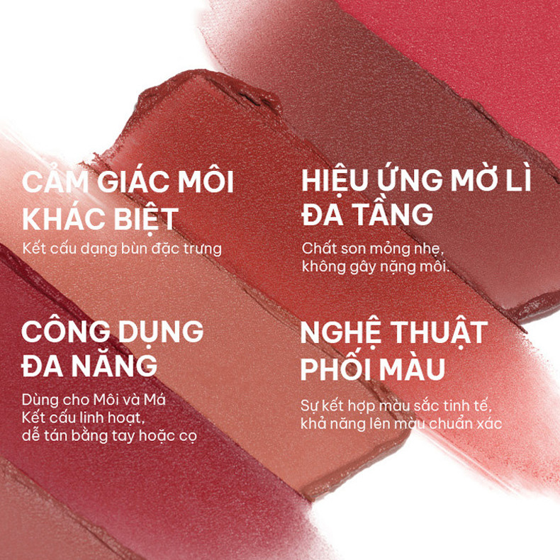 [LIVE] Combo 2 Son Bùn Shero INTO YOU Chất Xốp Mềm Lì Nhẹ Dễ Tán Không Khô Môi Dùng Cho Môi Và Má 2g