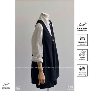 Set Áo Sơ Mi Form Rộng Phối Ghi Lê Quần Short LUST Set Đồ Nữ Phong Cách Hàn Vintage Trẻ Trung O261