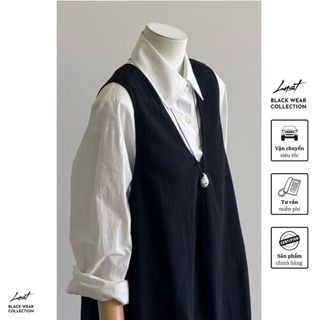 Set Áo Sơ Mi Form Rộng Phối Ghi Lê Quần Short LUST Set Đồ Nữ Phong Cách Hàn Vintage Trẻ Trung O261