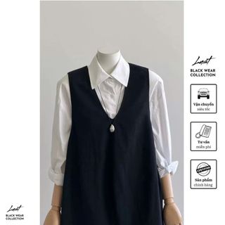 Set Áo Sơ Mi Form Rộng Phối Ghi Lê Quần Short LUST Set Đồ Nữ Phong Cách Hàn Vintage Trẻ Trung O261