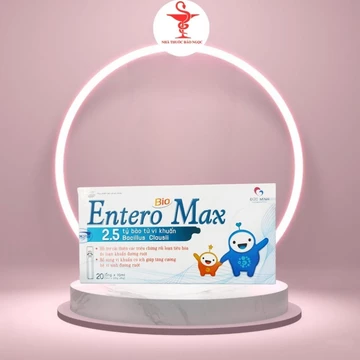 Men tiêu hóa Entero Bio Max (hộp 4 vỉ x 5 ống) hỗ trợ giảm rối loạn tiêu hóa cân bằng hệ vi sinh đường ruột
