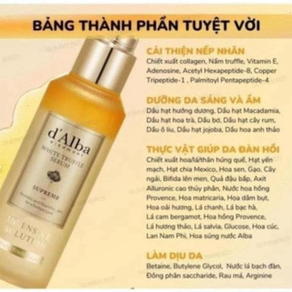 [ TEM PHỤ CTY ] Serum xịt khoáng cấp ẩm, căng bóng D’alba White Truffle 50ML Watsons Official chinh hãng
