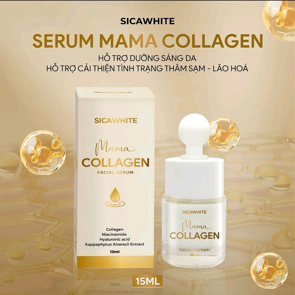 Tinh Chất Serum Mama Collagen (15ml) Hỗ Trợ Dưỡng Sáng Da, Hỗ Trợ Cải Thiện Tình Trạng Nám, Thâm Sạm - SICAWHITE