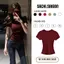 Áo Cộc Tay Babytee Body Chất Thun Tăm Cổ Tròn 3 Màu Đen-Trắng-Đỏ