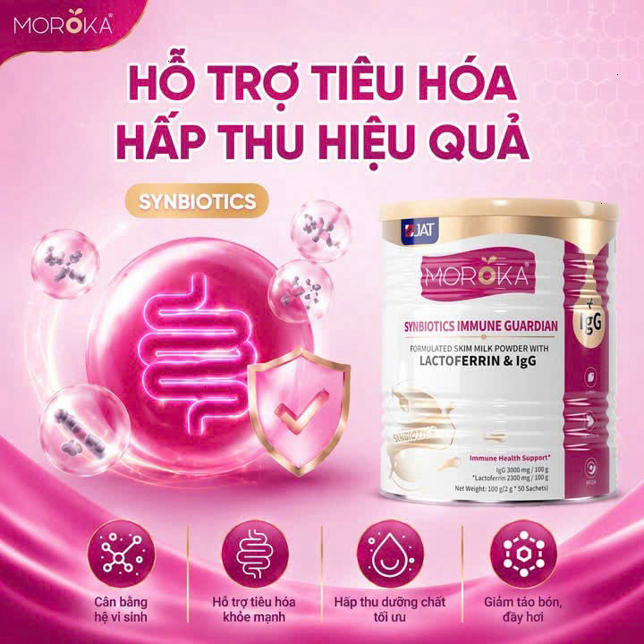 Lactoferrin MOROKA Synbiotics Hộp 50 gói Tăng Đề Kháng, Hỗ Trợ Tiêu Hóa, Trí Não, Thị Lực - BibiOne 3 - BIBIONECOMBODISI