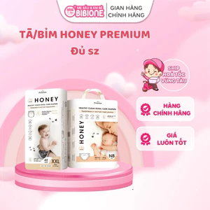 Tã Quần Honey Premium Chính Hãng Tơ tằm siêu mỏng nhẹ, thấm hút tốt đủ size cho bé