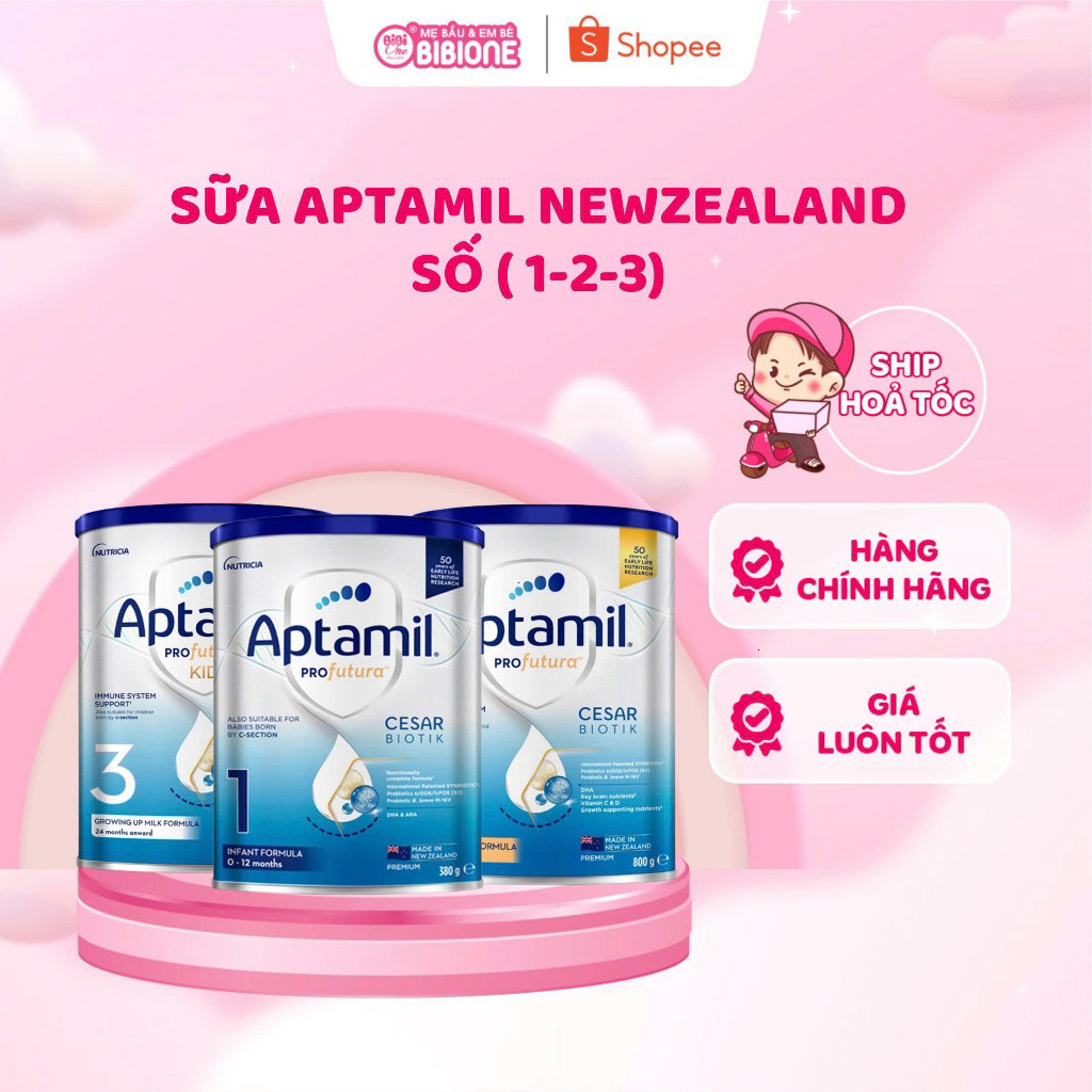 [DATE MỚI - KÈM QUÀ] Sữa bột Aptamil Profutura Kid Cesarbiotik New Zealand - Synbiotic độc quyền - Bibione