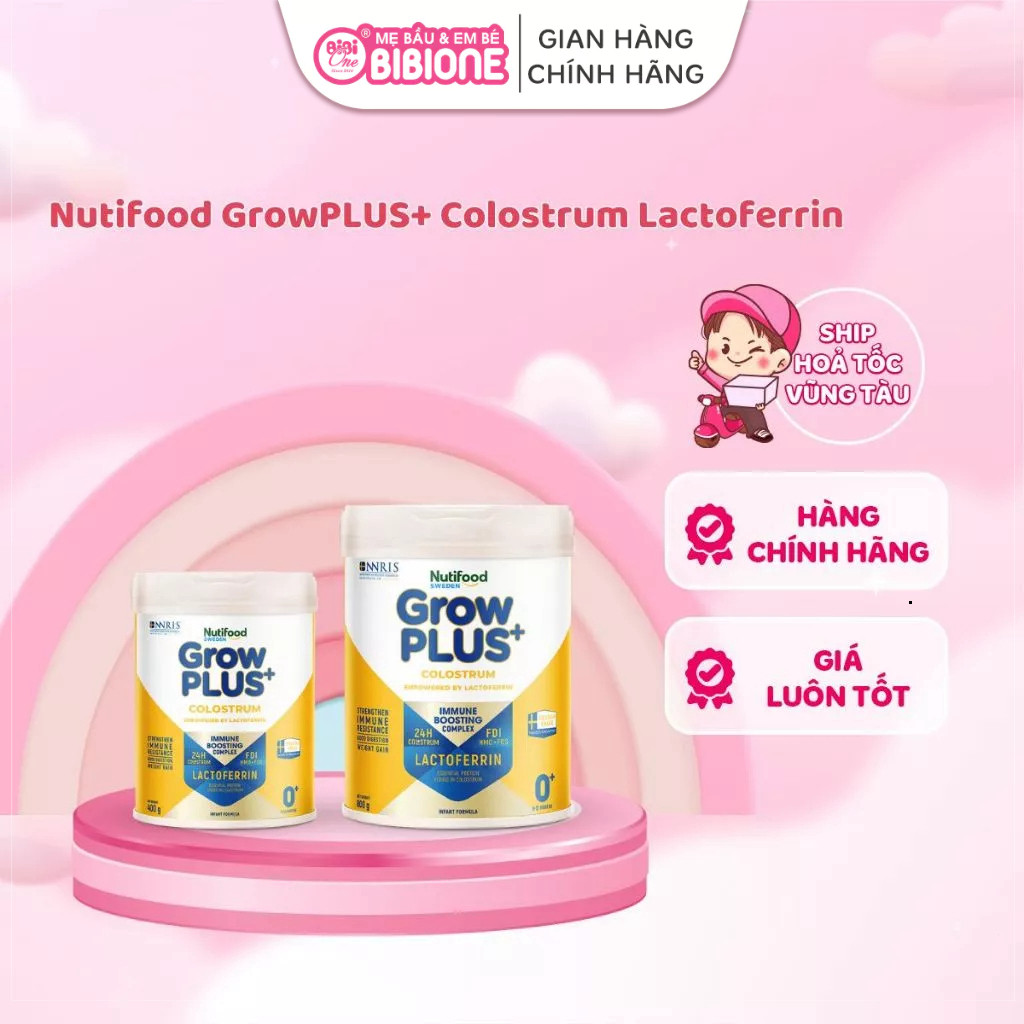 Sữa bột Nutifood Sweden GrowPLUS+ Colostrum Lactoferrin 800g - BIBIONECOMBODISINH
