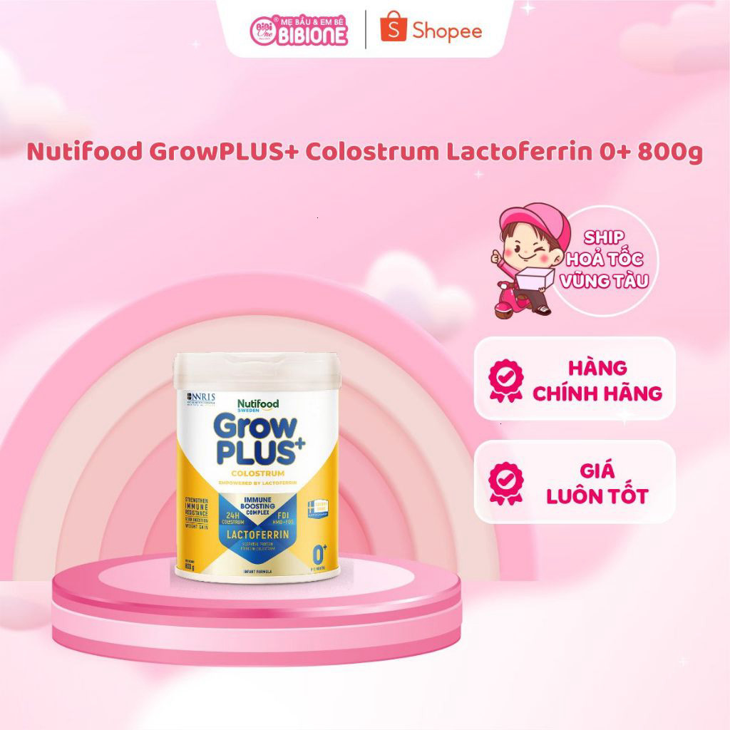 Sữa bột Nutifood Sweden GrowPLUS+ Colostrum Lactoferrin 800g - BIBIONECOMBODISINH