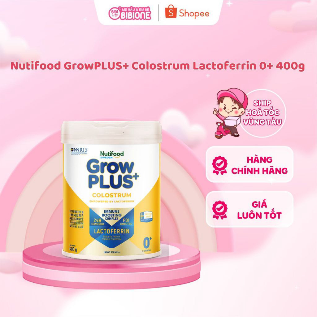 Sữa bột Nutifood Sweden GrowPLUS+ Colostrum Lactoferrin 800g - BIBIONECOMBODISINH