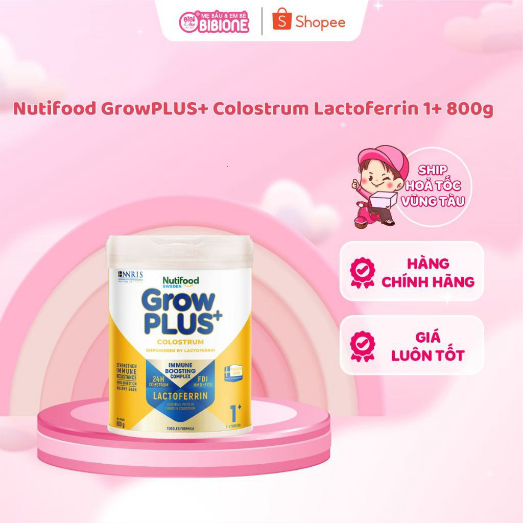 Sữa bột Nutifood Sweden GrowPLUS+ Colostrum Lactoferrin 800g - BIBIONECOMBODISINH