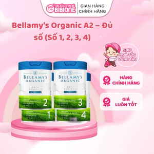 Sữa Bellamy's Organic A2 800g số 1,2,3,4 hỗ trợ tiêu hóa, phát triển toàn diện cho bé - BibiOne