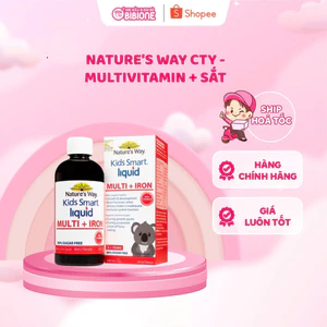 Siro Bổ Sung Sắt Và Multi Vitamin Cho Bé Nature's Way Kids Smart Liquid Multi + Iron Hỗ Trợ Nâng Cao Đề Kháng 200ml