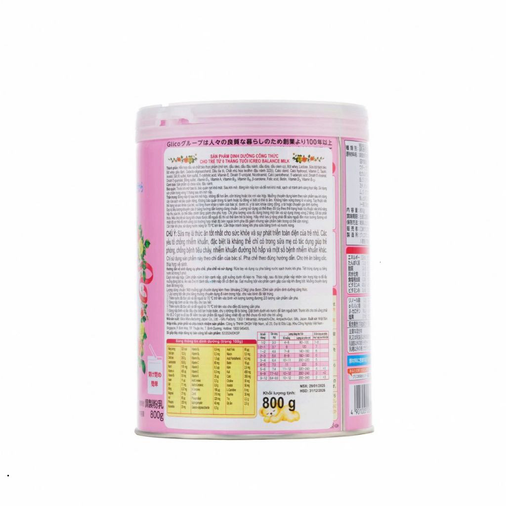 Sữa Bột Glico Icreo Đủ Số 0,1,2 Lon 820g Nhật Bản Nội Địa - Hỗ Trợ Tiêu Hóa Tăng Cân - BIBIONECOMBODISINH