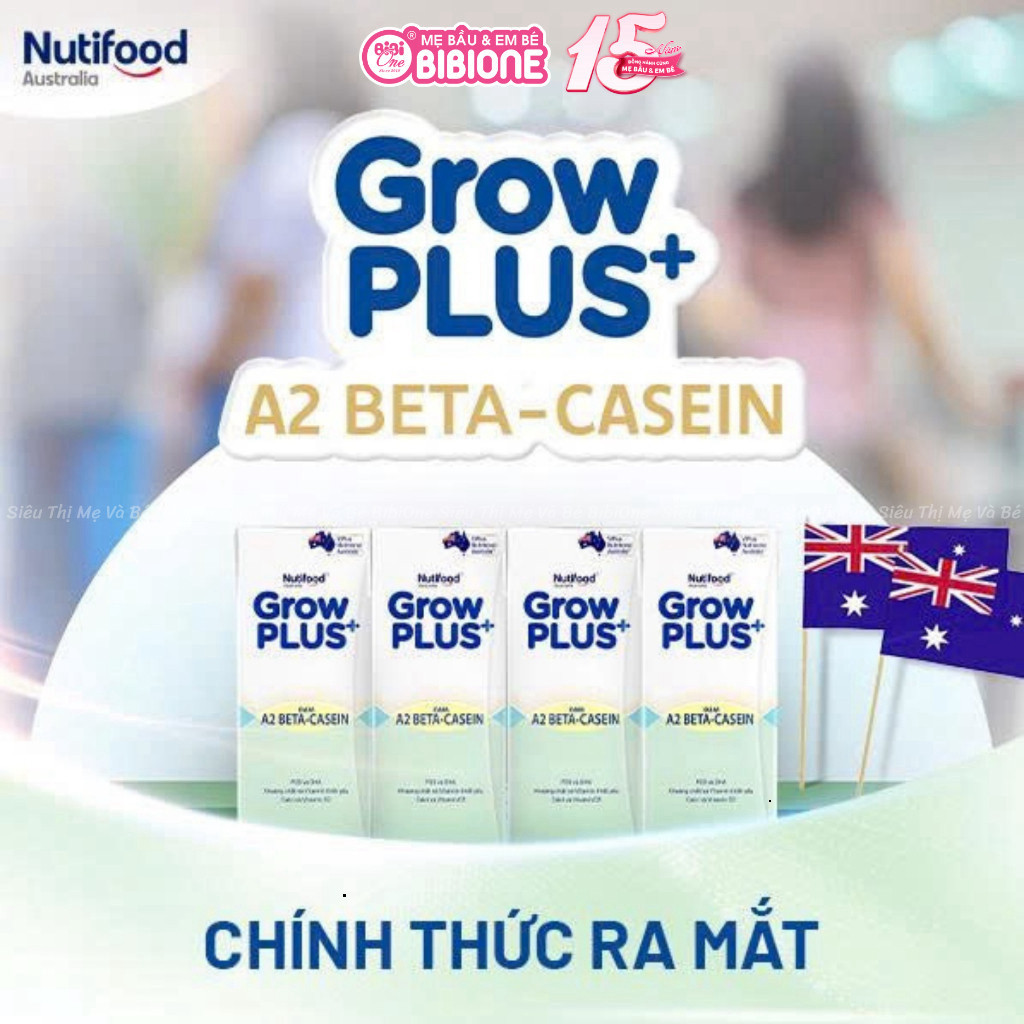 [DEAL SỐC] Sữa Bột Pha Sẵn GrowPLUS+ A2 Beta-Casein Thùng 24 Hộp 110/180ml - Bé Dễ Hấp Thu, Ít Đầy Bụng, Tăng Trưởng Tốt
