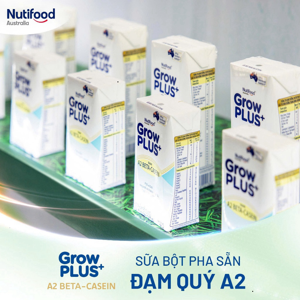 [DEAL SỐC] Sữa Bột Pha Sẵn GrowPLUS+ A2 Beta-Casein Thùng 24 Hộp 110/180ml - Bé Dễ Hấp Thu, Ít Đầy Bụng, Tăng Trưởng Tốt