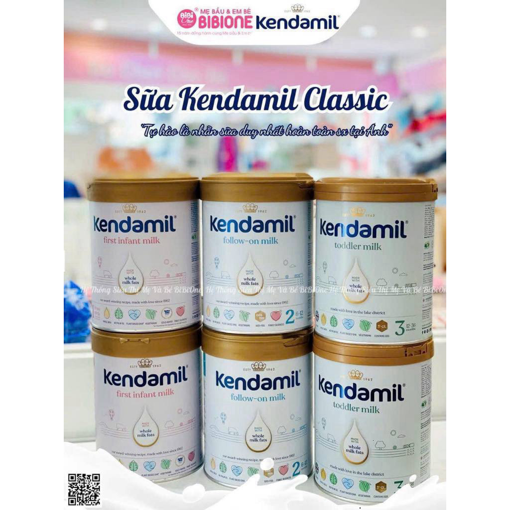 Sữa Bột Công Thức Kendamil Organic Số 1, 2, 3 Phát Triển Chiều Cao Trí Não Tăng Miễn Dịch Cho Trẻ 800g - BibiOne - BIBIO