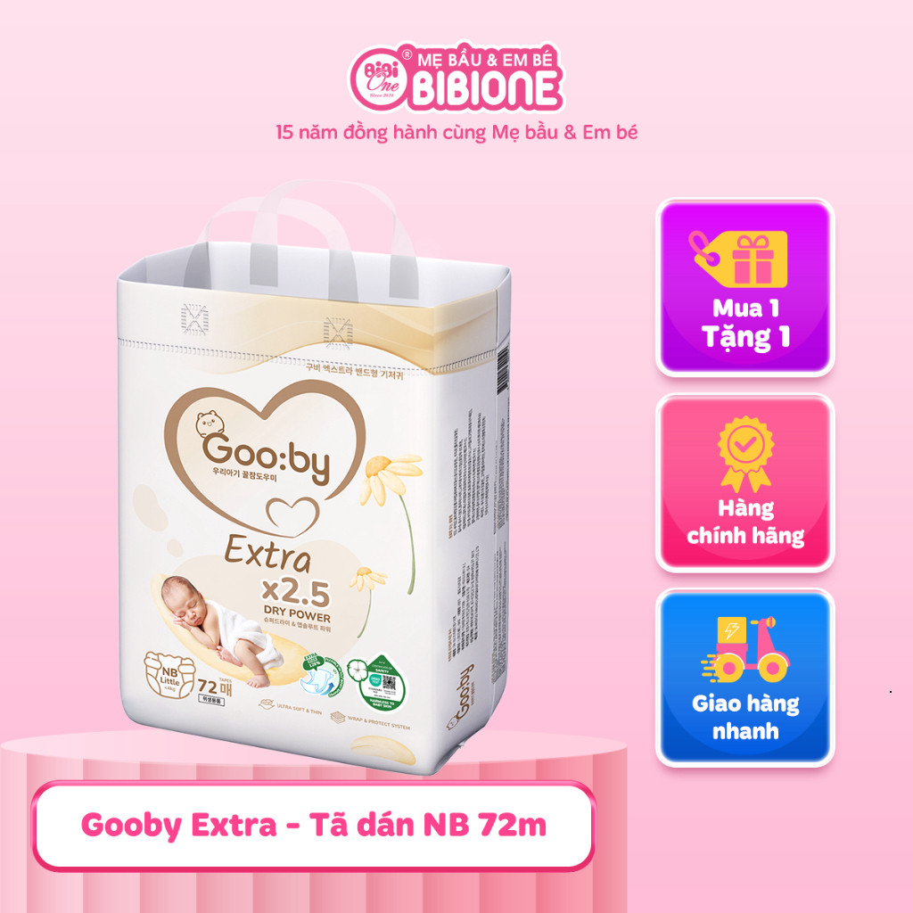 Tã/bỉm quần dán Gooby Extra  chống tràn hiệu quả cho bé đủ size từ 6kg - 24kg - BIBIONECOMBODISINH