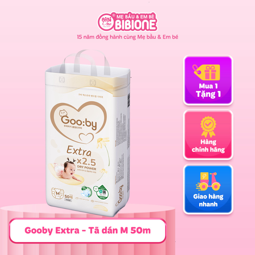 Tã/bỉm quần dán Gooby Extra  chống tràn hiệu quả cho bé đủ size từ 6kg - 24kg - BIBIONECOMBODISINH